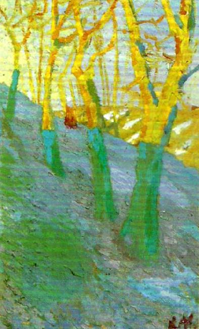 Kazimir Malevich trees Norge oil painting art